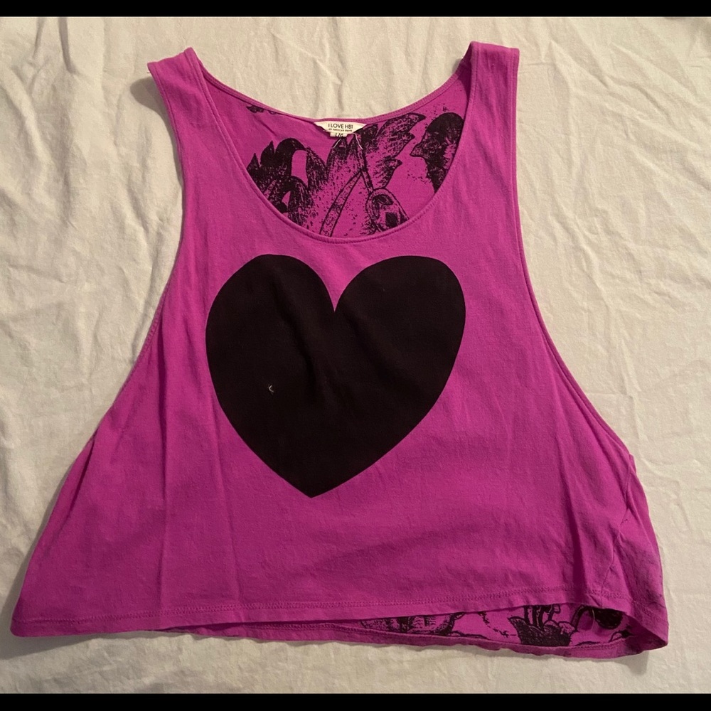 Purple I Love H81 Heart TankTop (Size L; fits S/M)